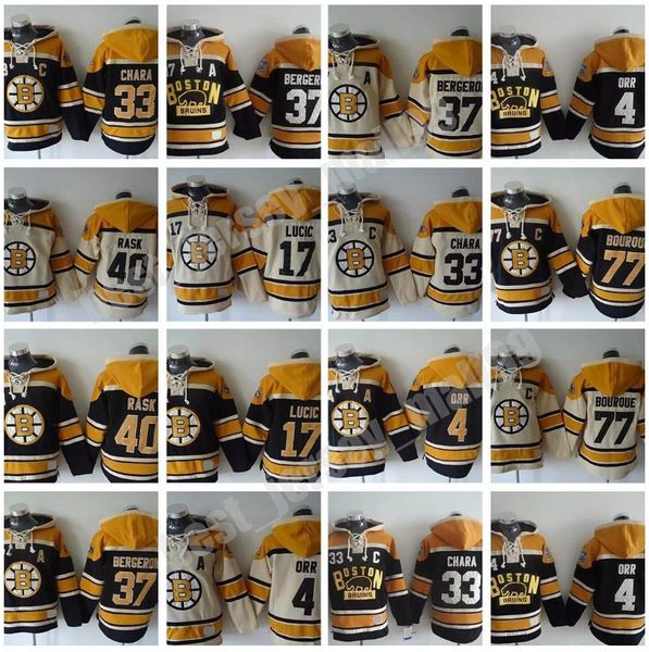 

boston bruins hoodies hockey jerseys 4 bobby orr 33 zdeno chara 37 patrice 77 ray bourque 63 brad marchand 17 milan hooded sweats jersey, Black;red