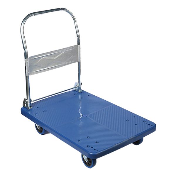 

manufacturer wholesale foldable flatbed plastic flat car pulling four-wheel flat cart portable warehouse truck,the maximum load is 400kg