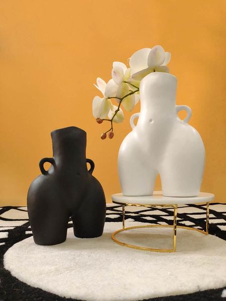 

vases home imitation ceramic vase decoration crafts ornaments simulation body art dry resin bunude handicraft furnishings