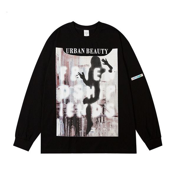 

gaojiechao br printed long sleeve pullover autumn winter men's and women's large size sweater youth casual top, Black