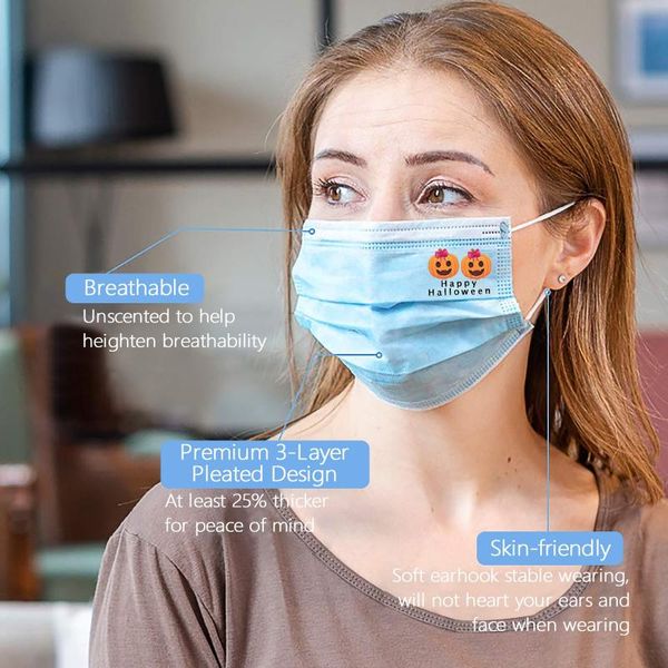 

other event & party supplies 2021 happy halloween women mask man disposable face 3ply ear loop masks acemask for men cover