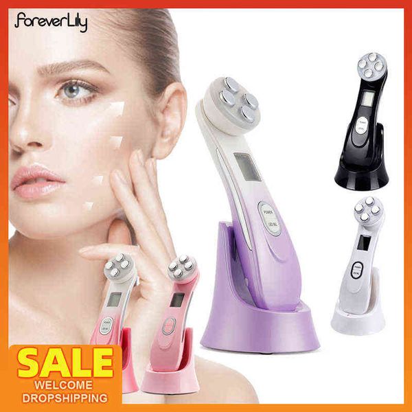 

nxy face care devices facial mesotherapy electroporation rf radio frequency led face lifting tighten wrinkle removal skin care massager 0222