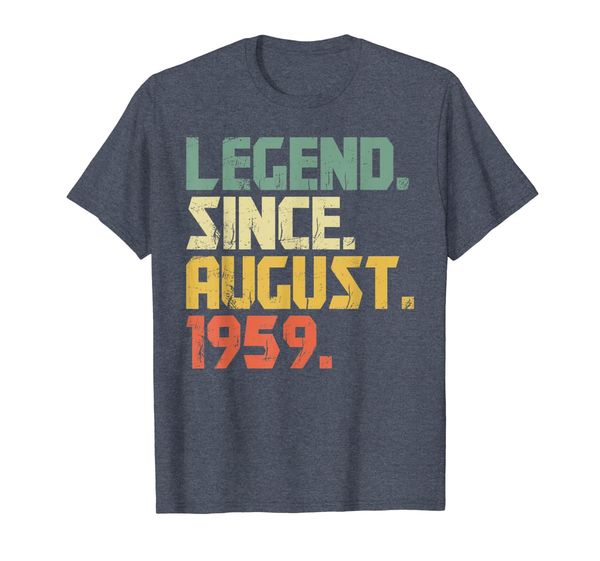 

legend since august 1959 t-shirt- 60 years old gifts shirt, White;black