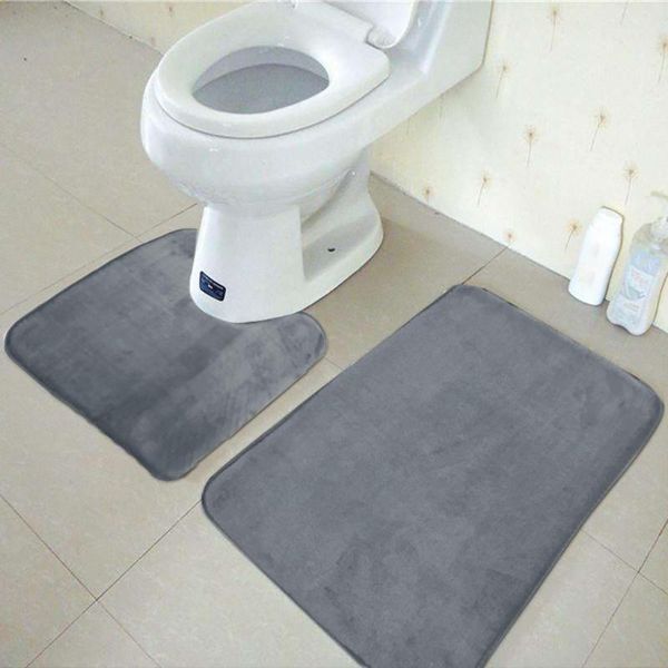 

coral velvet memory cotton mat bathroom absorbent non-slip carpet 3 pcs/set bath mats