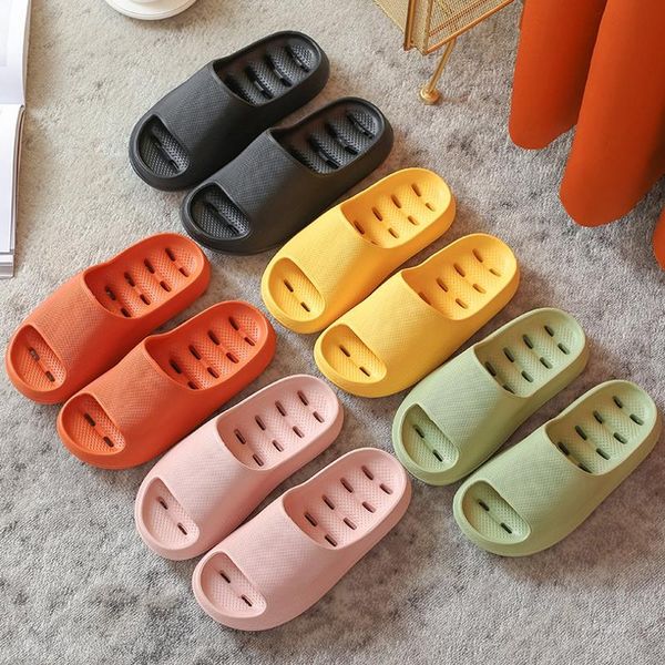 

slippers 2021 thick bottom women non-slip summer home bathroom slides couples indoor female flip flops shoes eva soft sole, Black