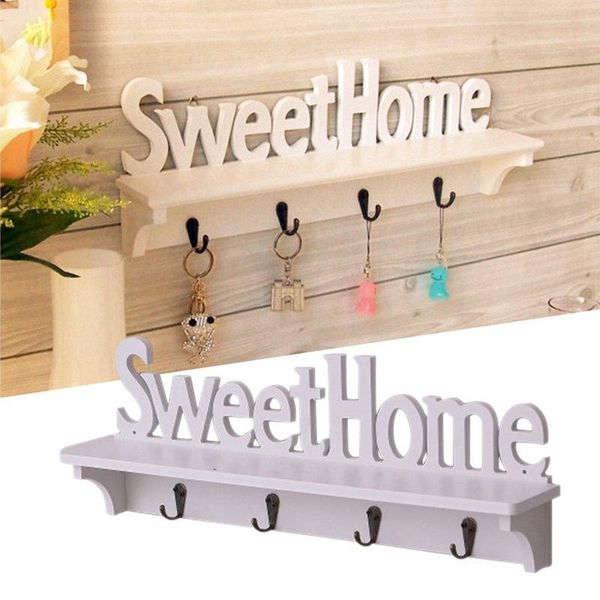 

hooks & rails elegant wooden garden wall hollow pierced shelf rack english "sweet home" bookshelf home decor shooting props