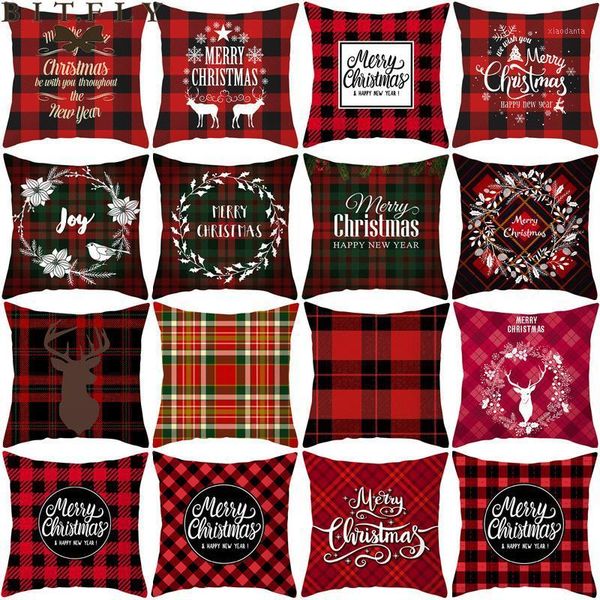 

christmas decorations red santa claus tree cushion cover merry for home ornament table decor 2021 xmas gift year