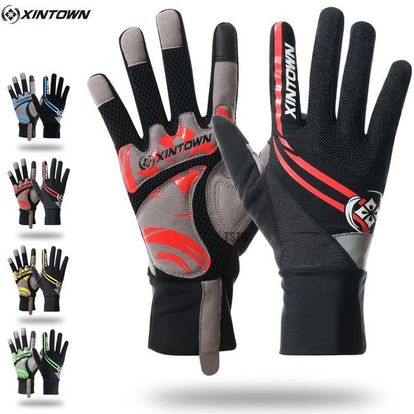 

men women cycling long gloves full finger bicycle warm luvas bike guanti uomo touchscreen guantes ciclismo gants eldiven, Black