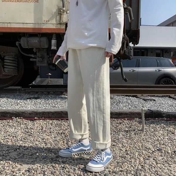 

men's jeans men clothing spring autumn fashion straight loose korean pants casual for male trousers harajuku, Blue