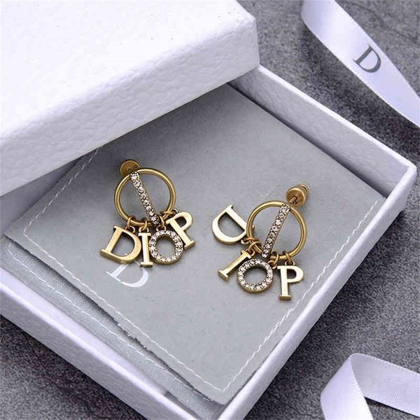

new front and back bead tassel earrings fashion stud luxury_fe6e, Golden