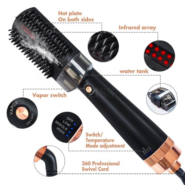 

hair dryer brush &amp volumizer one step air brush cool blow dryer brush negative ion &amp infrared hair straightener styler comb perfec