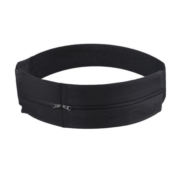 

outdoor bags elastic waistband sport bag double zipper pocket waist running gym yoga belt pack mobile phone wrist wallet