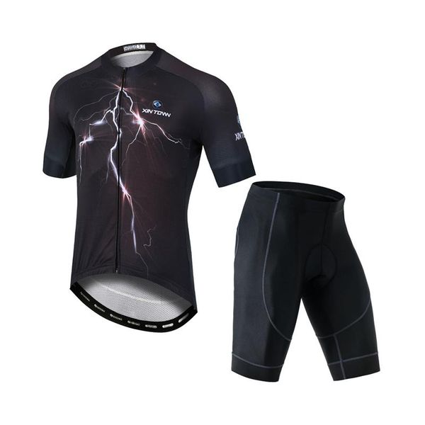 

racing sets yocene selling men summer cycling suit high elasticity bike jersey compression bicycle set, Black;blue
