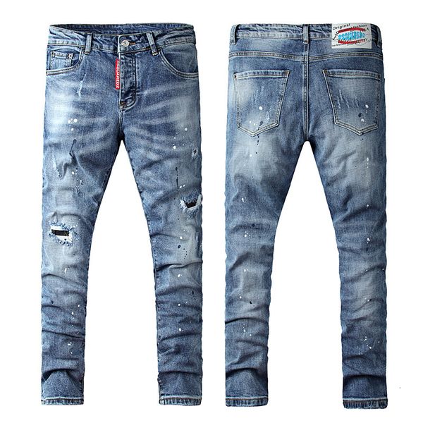 

jeans 2021 fashion casual medium waist blue men's