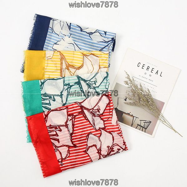 

flower striped line tassel cotton scarf women print shawls and wraps pashmina stole muslim hijab snood 180*85cm, Blue;gray
