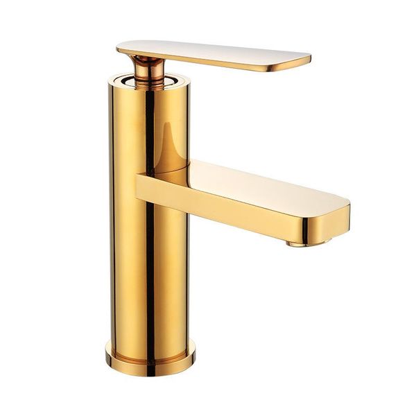 

black simple washbasin faucet copper and cold mixing bathroom sink faucets