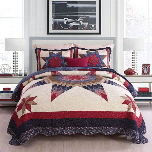 

comforters & sets handmade patchwork bedspread quilt cover 3-pack cotton bedding