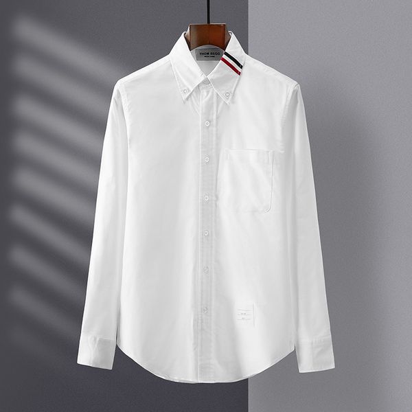 

design clothing men's long sleeve korean couple ribbon oxford spinning slim fashion men's and women's casual white shirt coat, White;black