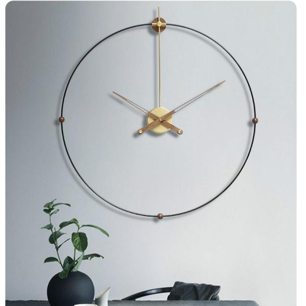 

large wall clock modern design 3d luxury metal gold art clocks office living room decoration dining decor my melody