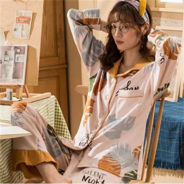 

women's sleepwear korean cute cartoon sleepwear women outside wear pajamas set autumn winter cotton home clothes student's nightwe, Black;red
