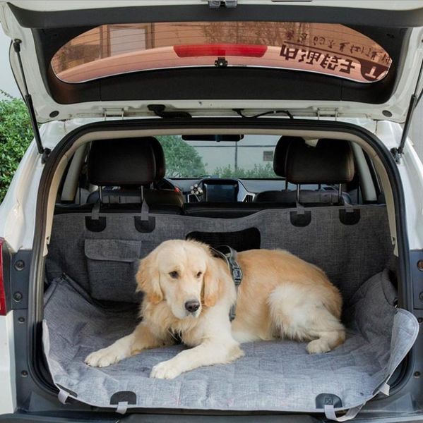 

waterproof pet car mat removable rear hanging bag net window back seat dog covers
