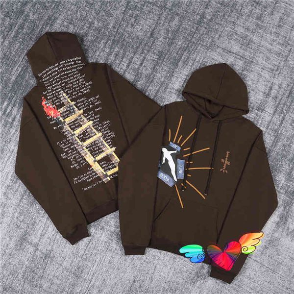 

brown travis scott hoodie men women in the room hoodies hip hop foam print cactus jack sweatshirts pullover, Black