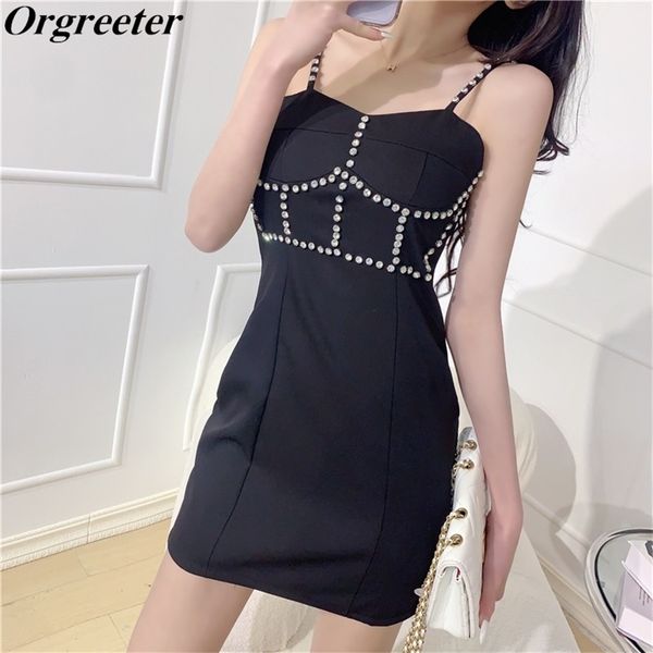 

strapless backless sling bottom dress summer sexy&club diamond slim bodycon mini dresses 210602, White