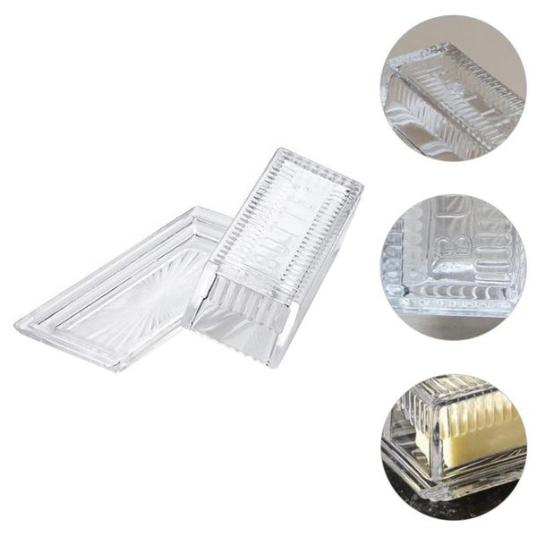 

storage bottles & jars 1pc butter box glass dish with lid container delicate keeper
