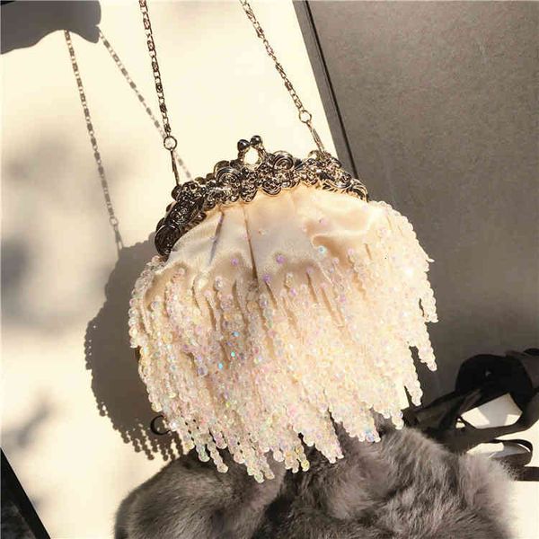 

evening bags mini versatile ladies fashion silk tassel hand pearl cheongsam