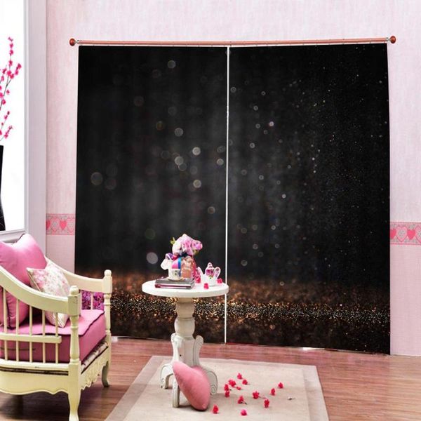 

curtain & drapes customized size luxury blackout 3d window curtains for living room black