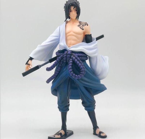 

action toy figures 25cm naruto figure sasuke curse seal childhood color box packaging anime pvc model ornaments