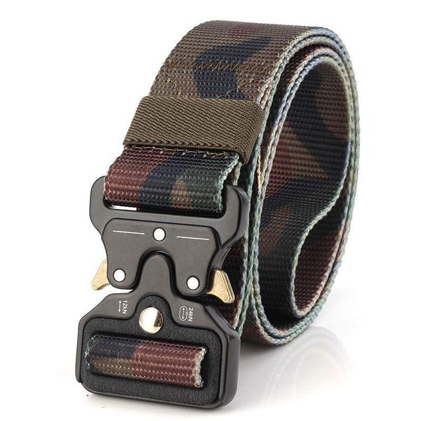 

belts 2021 mens tactical belt military nylon outdoor multifunctional training combat sturdy waistband, Black;brown