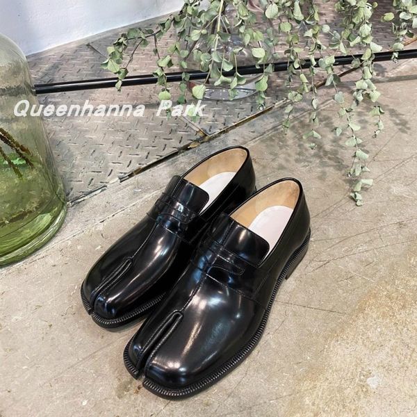 

boots flats tabi ninja mocassins around split teen deep women single shoes lazy slip on slingback muilezels leather soft loafers 0904, Black