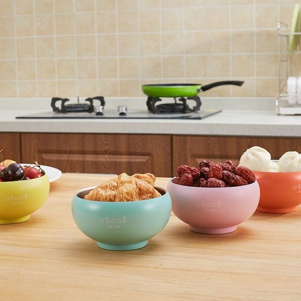 

bowls onlycook colour 304 stainless steel bowl heat insulation 12cm children's 1pcs