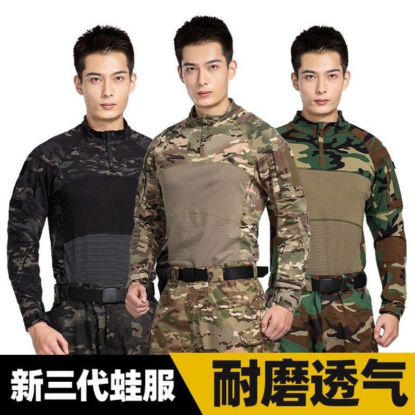 

men's jackets style frog clothing suit cotton wear-resistant long-sleeved combat uniform, special forces army fan uniform, Black;brown