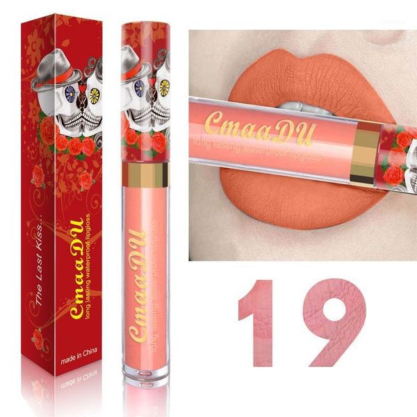 

makeup matte lipstick waterproof liquid red lips gloss products easy to color1