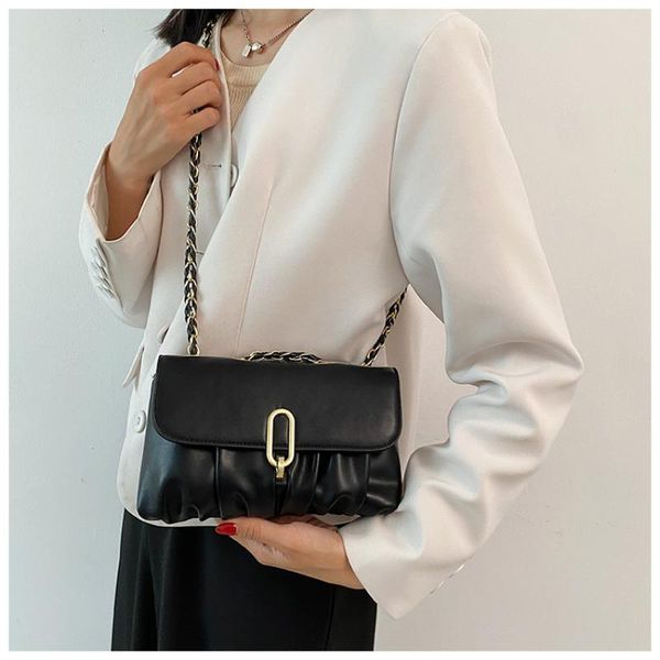 

evening bags fashion candy color luxury design pu leather shoulder bag women's 2021 frill messenger travel handbag and purses