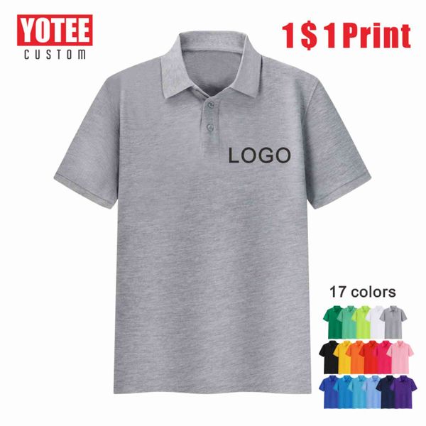 

yotee polo cotton men's, busins casual shirt, embroidery, custom, short sve, new in 2021, White;black