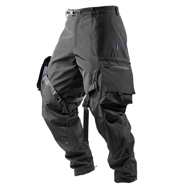 reindee lusion steven pantaloni cargo con spalline ampie tasche impermeabili outdoor techwear darkwear ninjawear 210715