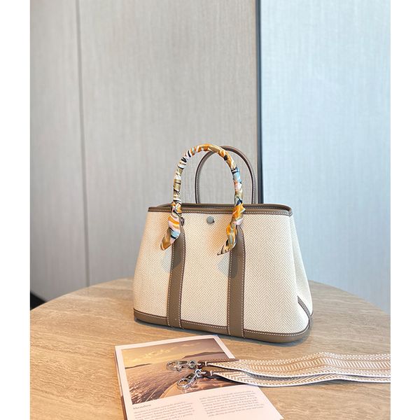 

factory outlet design women's with leather and thick canvas tote garden large capacity fashion handbag