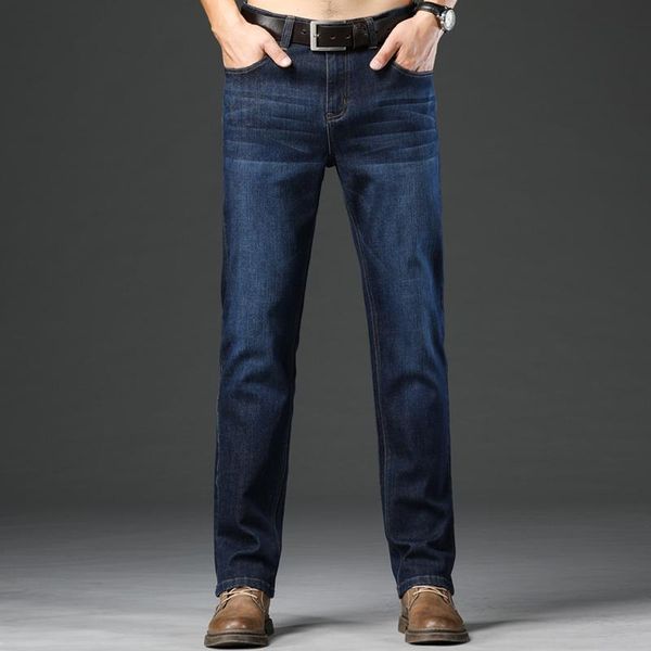 

men's jeans spring and autumn thin straight loose classic high-level stretch pants brand large size 28-42 44, Blue