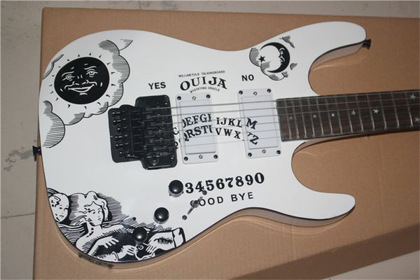 

white double rock elegant super electric guitar