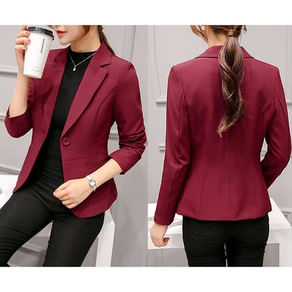 

women's suits & blazers female outerwear wear work suit women autumn blazer long sleeve single button ladies jacket office ol slim, White;black