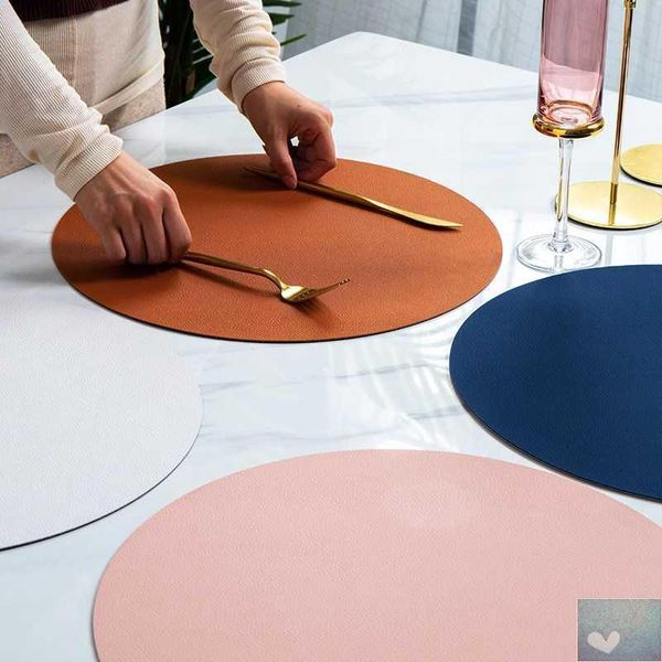 

mats & pads insulation oilproof leather placemat western food mat dining tableware table bowl cup kitchen accessorie