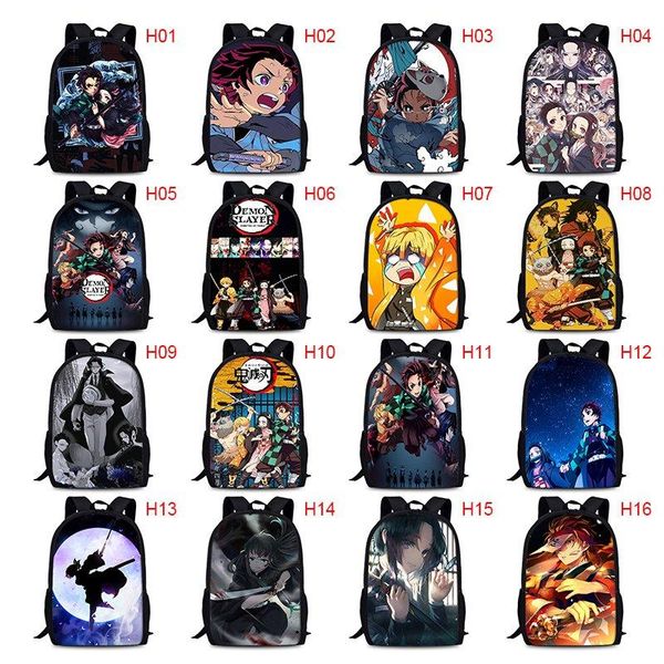

school bags demon slayer: kimetsu no yaiba backpack tomioka giyuu girls travel bag mochila feminina notebook boy