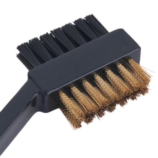 

golf training aids hw2021 arrival 2 sided dual bristles brass wires club brush groove cleaner kit tool black useful