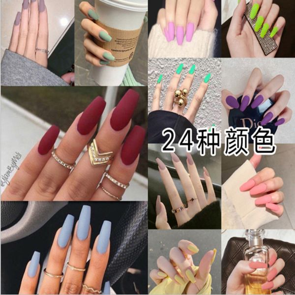 

long frosting wear ballet false nail finished piece manicure tool f set