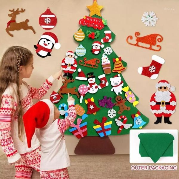 

christmas decorations diy felt tree merry decor for home 2021 ornaments santa claus kids xmas year gifts