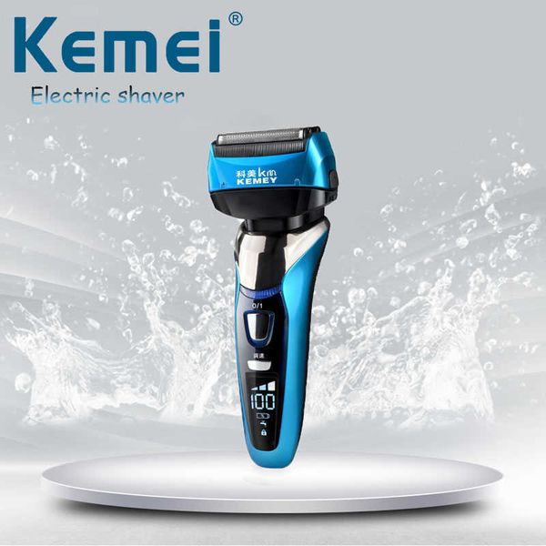

kemei 3d reciprocating electric razor shaving machine lcd display rechargeable washable beard hair shaver for men km-8150 f30 p0817