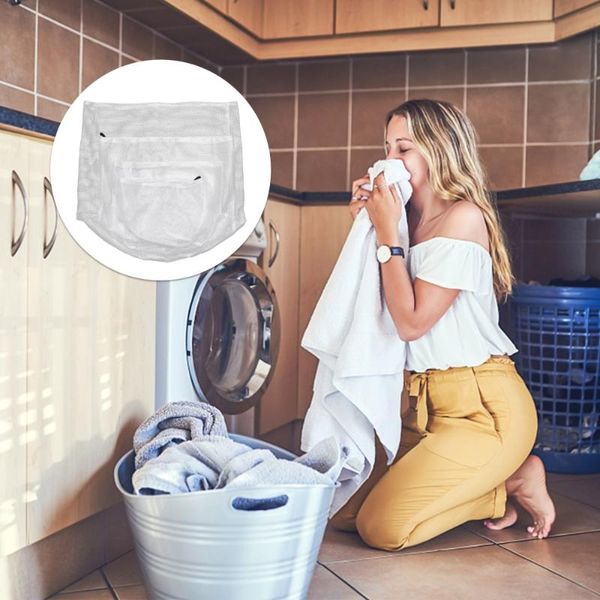 

laundry bags 1 set 4pcs drawstring wash mesh home (white)